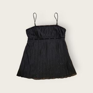 Vintage Y2k early 2000s Soulmates black empire waist tie back babydoll camisole